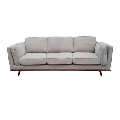 3 Seater Sofa Beige Fabric Modern Lounge Set for Living Room Couch with Wooden Frame - Payday Deals