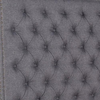Bed Head Queen Size French Provincial Headboard Upholsterd Fabric Charcoal - Payday Deals