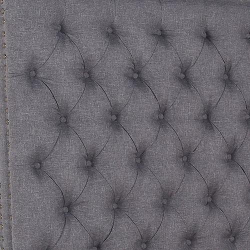 Bed Head Queen Size French Provincial Headboard Upholsterd Fabric Charcoal - Payday Deals