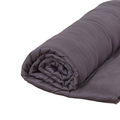 DreamZ 5KG Weighted Blanket Promote Deep Sleep Anti Anxiety Single Dark Grey - Payday Deals