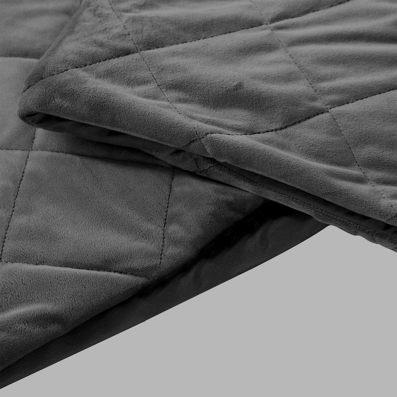 DreamZ 9KG Adults Size Anti Anxiety Weighted Blanket Gravity Blankets Grey - Payday Deals