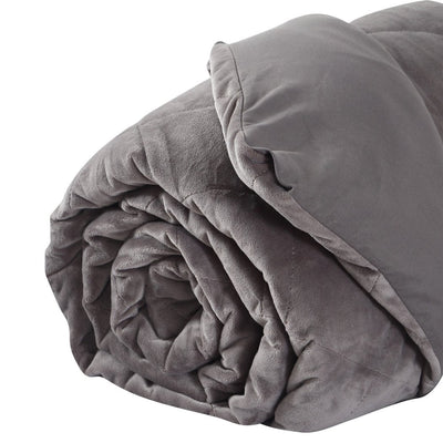 DreamZ 9KG Adults Size Anti Anxiety Weighted Blanket Gravity Blankets Grey - Payday Deals