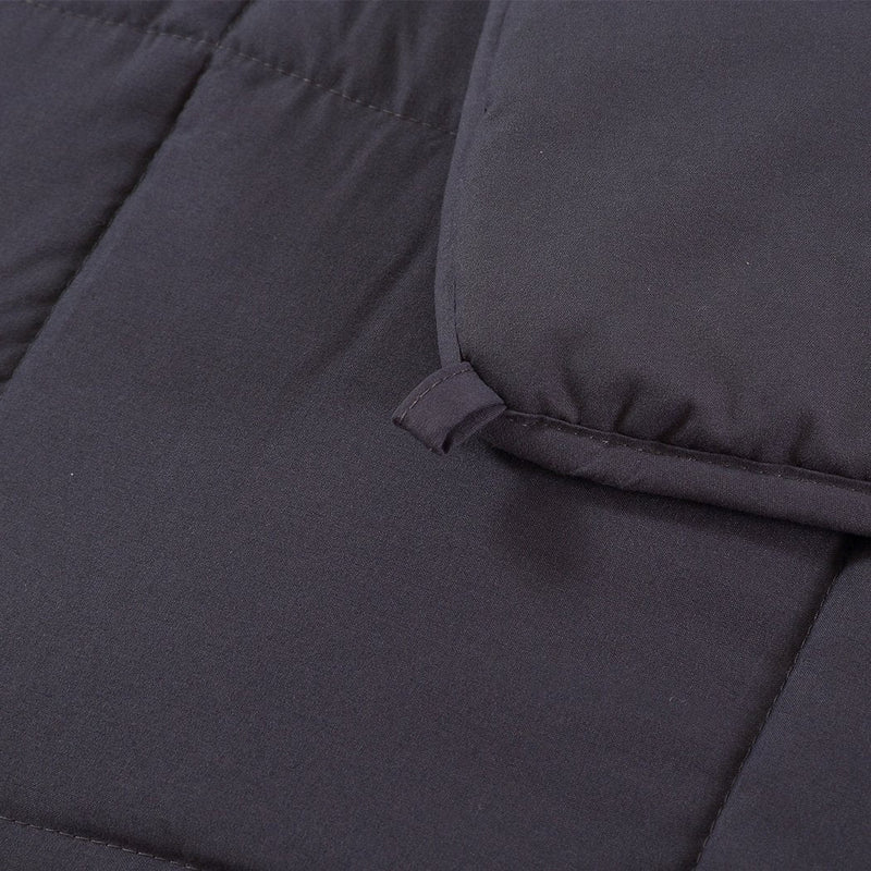 DreamZ 5KG Weighted Blanket Promote Deep Sleep Anti Anxiety Single Dark Grey - Payday Deals