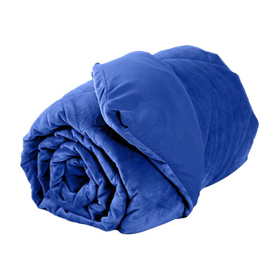 DreamZ 9KG Adults Size Anti Anxiety Weighted Blanket Gravity Blankets Royal Blue - Payday Deals