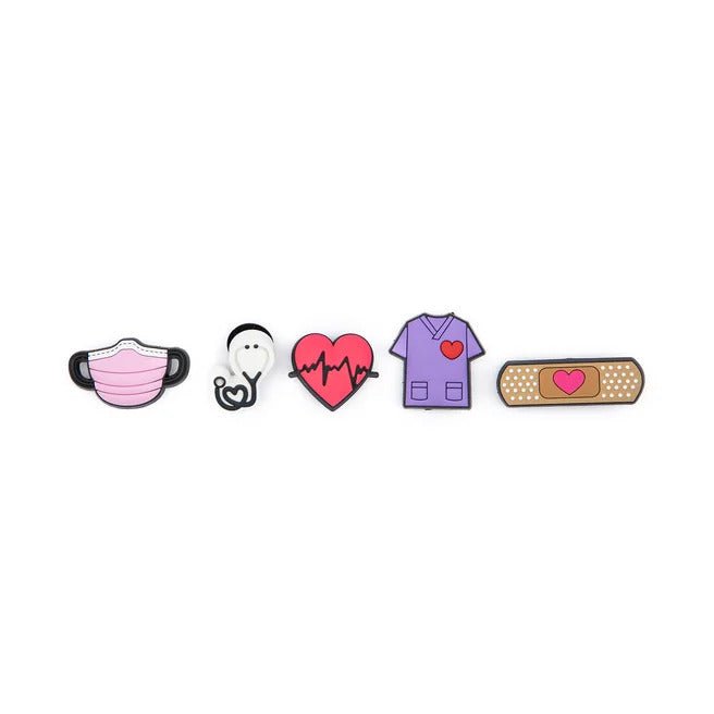 1 Pack of 5 Crocs Health Heart Doctor Nurse Jibbitz™ Charms - 100% Authentic Payday Deals