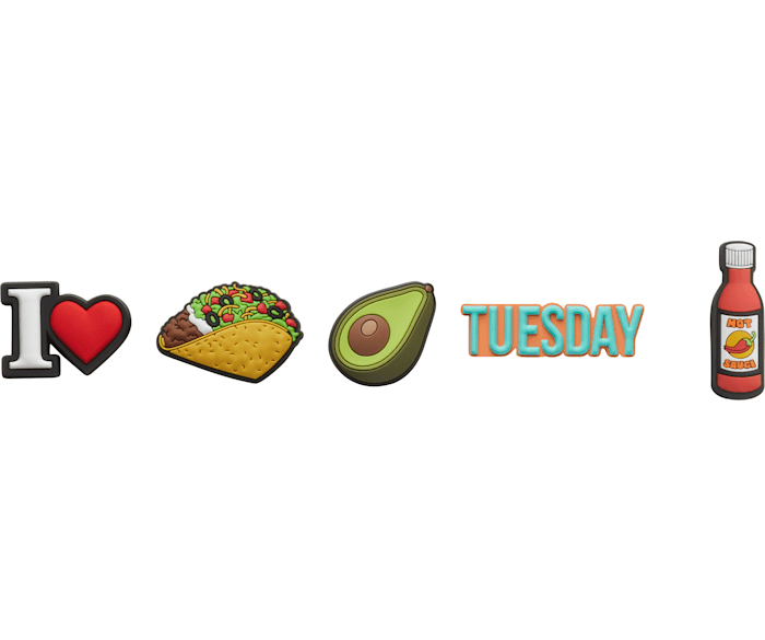 1 Pack of 5 Crocs Taco Tuesday Jibbitz™ Charms - 100% Authentic Payday Deals