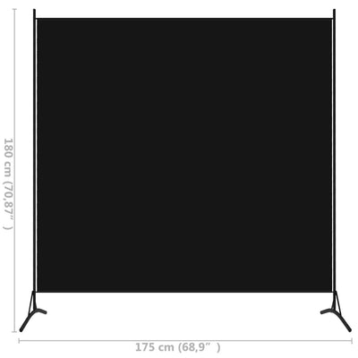 1-Panel Room Divider Black 175x180 cm Payday Deals