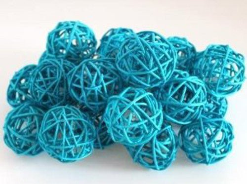 1 Set of 20 LED Turquoise 5cm Rattan Cane Ball Battery Powered String Lights Christmas Gift Home Wedding Party Bedroom Decoration Table Centrepiece Payday Deals