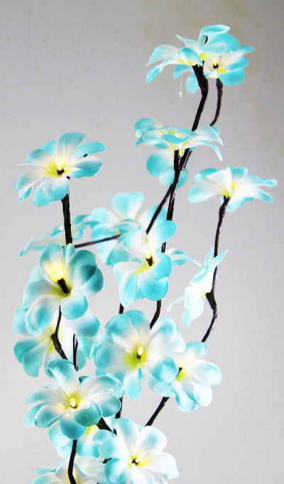 1 Set of 50cm H 20 LED Blue Frangipani Tree Branch Stem Fairy Light Wedding Event Party Function Table Vase Centrepiece Tropical Decoration Payday Deals