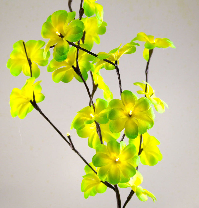 1 Set of 50cm H 20 LED Green Frangipani Tree Branch Stem Fairy Light Wedding Event Party Function Table Vase Centrepiece Tropical Decoration Payday Deals