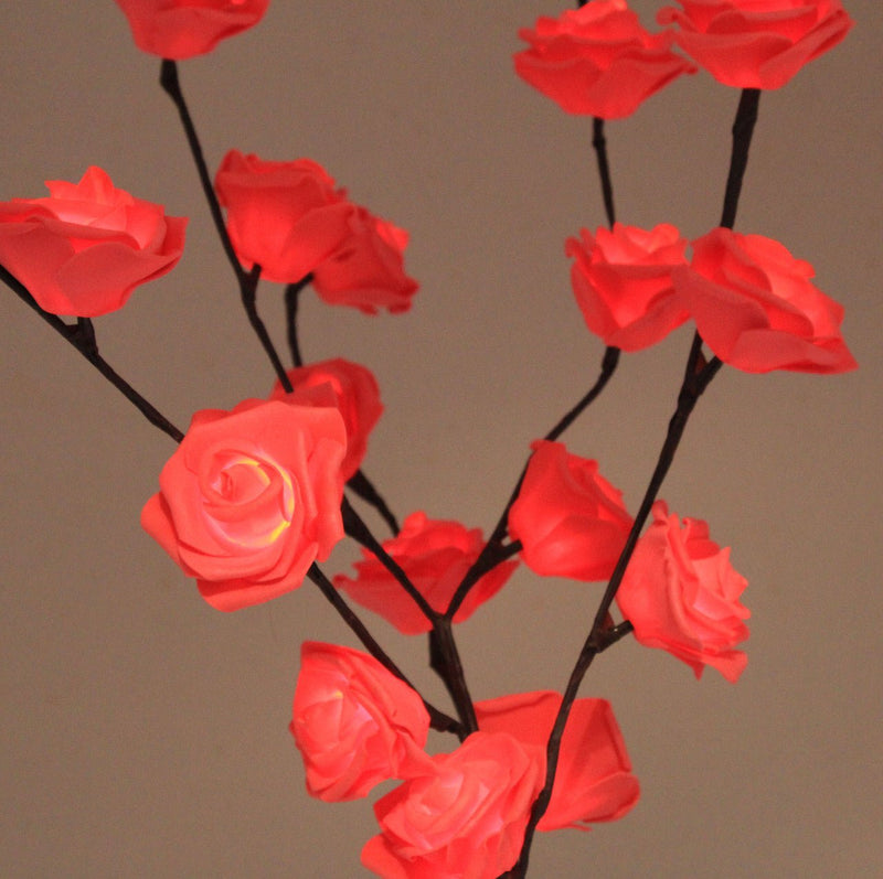 1 Set of 50cm H 20 LED Red Rose Tree Branch Stem Fairy Light Wedding Event Party Function Table Vase Centrepiece Decoration Payday Deals