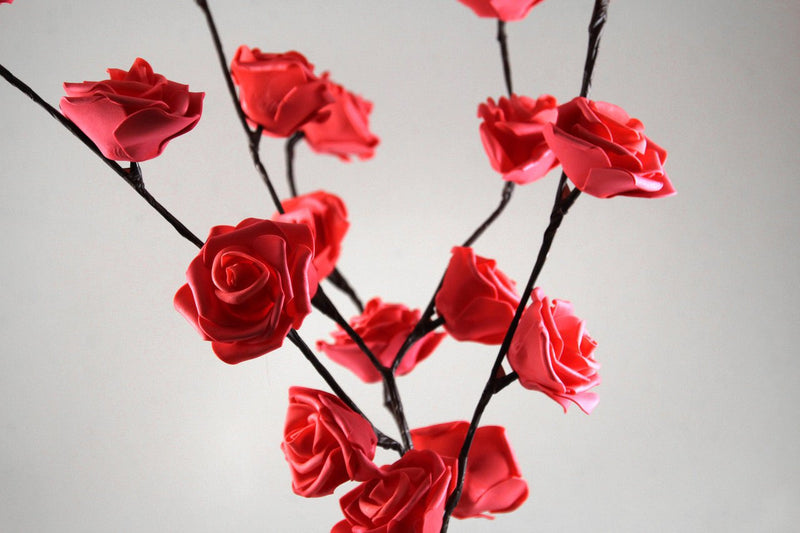 1 Set of 50cm H 20 LED Red Rose Tree Branch Stem Fairy Light Wedding Event Party Function Table Vase Centrepiece Decoration Payday Deals