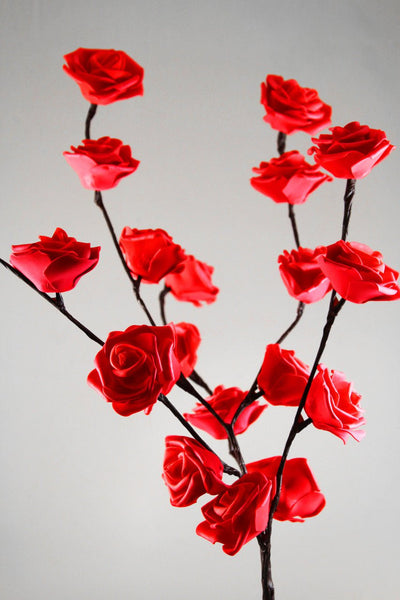 1 Set of 50cm H 20 LED Red Rose Tree Branch Stem Fairy Light Wedding Event Party Function Table Vase Centrepiece Decoration Payday Deals