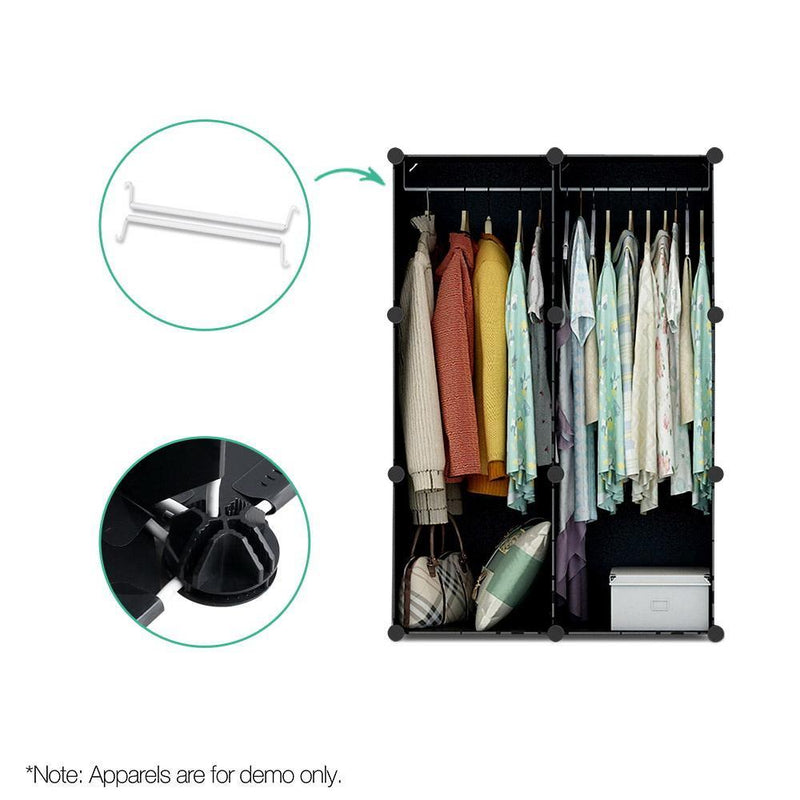 10 Cube DIY Storage Cabinet Wardrobe - Black
