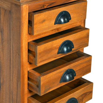 10-Drawer Cabinet 35x30x120 cm Solid Teak Wood Payday Deals