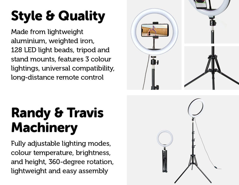 10" LED Selfie Ring Light with 1.6M Tripod Stand Phone Holder Photo Live Makeup Payday Deals