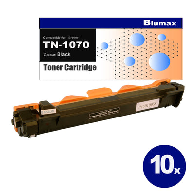 10 Pack Blumax Alternative for Brother TN-1070 Black Toner Cartridges