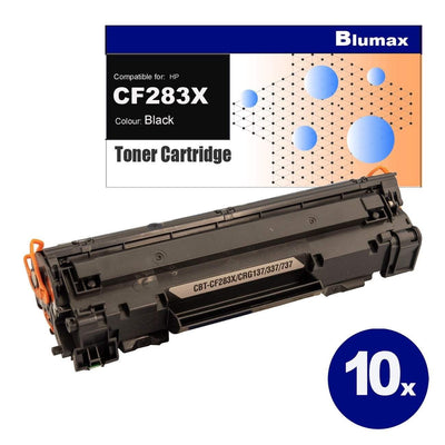 10 pack Blumax Alternative for HP CF283X(83X) Black Toner Cartridges