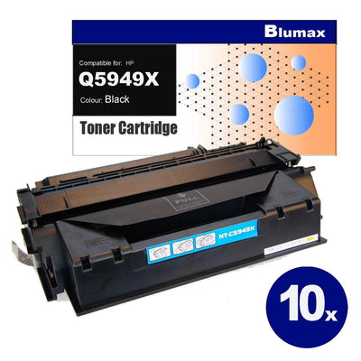 10 Pack Blumax Alternative for HP Q5949X(49X) Black Toner Cartridges