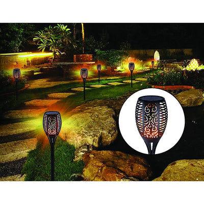 10 Pack Solar Torch Lights 96 LED Flickering Lighting Dancing Flame Garden Lamp Payday Deals