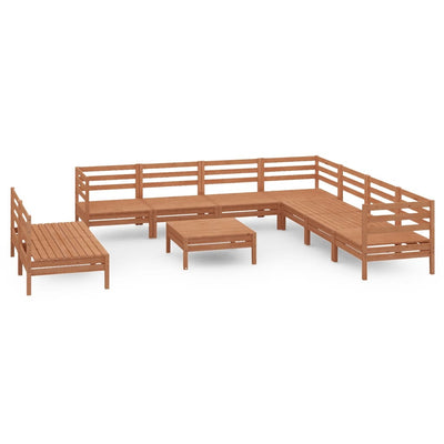 10 Piece Garden Lounge Set Solid Pinewood Honey Brown Payday Deals