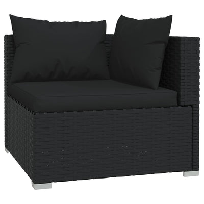 10 Piece Garden Lounge Set with Cushions Black Poly Rattan Payday Deals