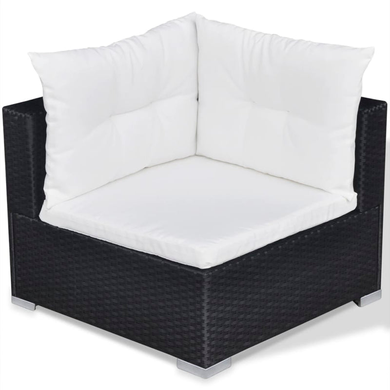 10 Piece Garden Lounge Set with Cushions Poly Rattan Black Payday Deals