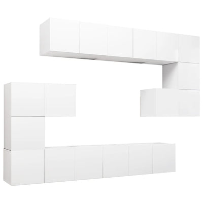 10 Piece TV Cabinet Set White Engineered Wood Payday Deals