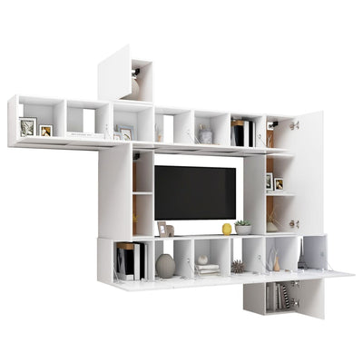 10 Piece TV Cabinet Set White Engineered Wood Payday Deals