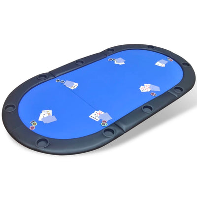 10-Player Foldable Poker Tabletop Blue Payday Deals