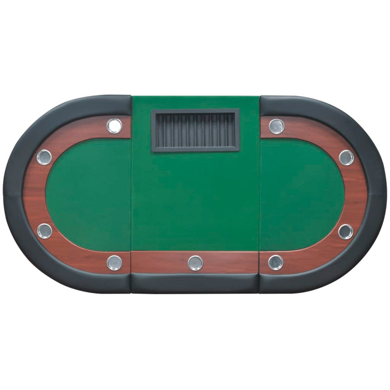 10-Player Poker Table with Dealer Area and Chip Tray Green Payday Deals