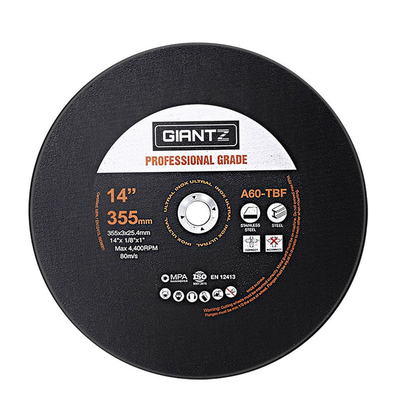 Giantz 10 x 14" Cutting Disc 355mm Metal Cut Off Wheel Angle Grinder Thin Steel Payday Deals