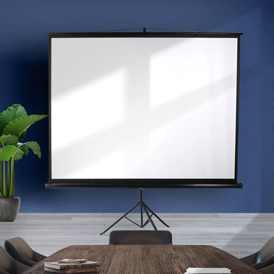 100 Inch Projector Screen Tripod Stand Home Pull Down Outdoor Screens Cinema 3D Payday Deals