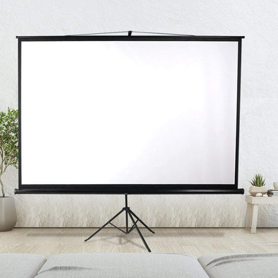 100 Inch Projector Screen Tripod Stand Home Pull Down Outdoor Screens Cinema 3D Payday Deals