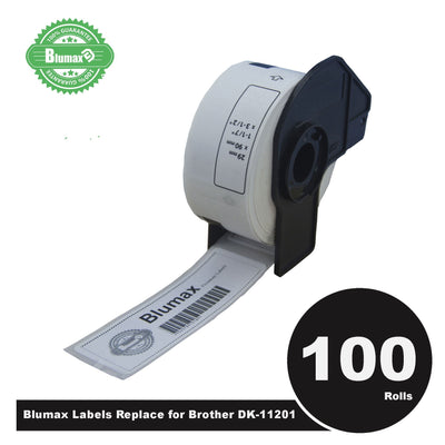 100 Pack Blumax Alternative Standard Address White labels for Brother DK-11201 29mm x 90mm 400L Payday Deals