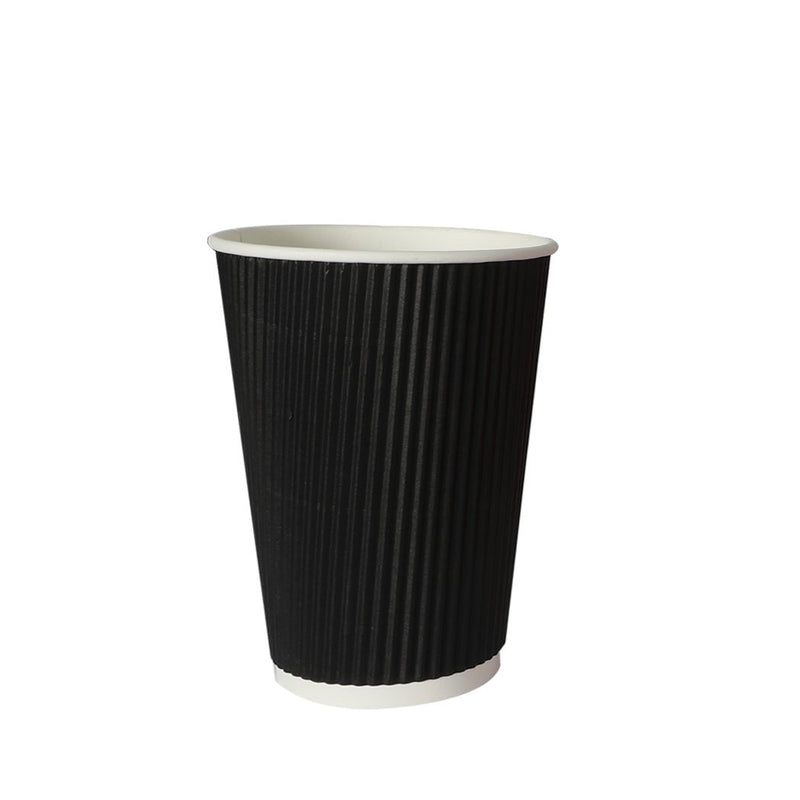 100 Pcs 12oz Disposable Takeaway Coffee Paper Cups Triple Wall Take Away w Lids Payday Deals