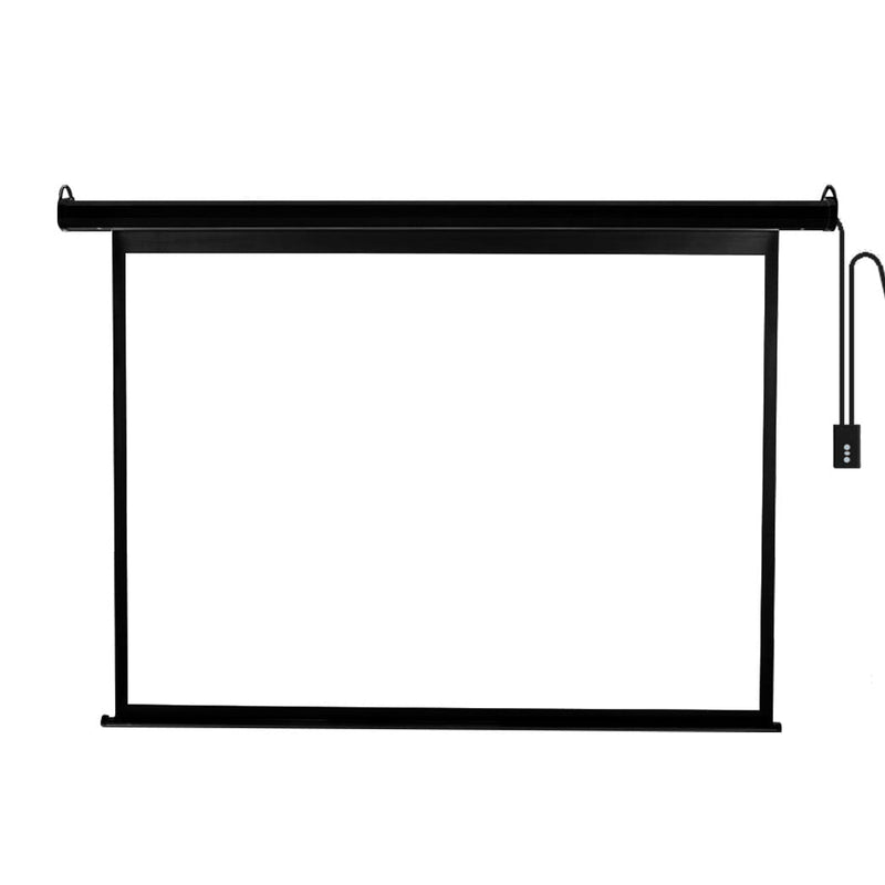 100" Projector Screen Electric Motorised Projection 3D Home Cinema 4:3 Black Payday Deals