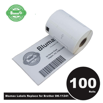 100 Roll Blumax Alternative Large Shipping White Refill labels for Brother DK-11241 102mm x 152mm 200L Payday Deals