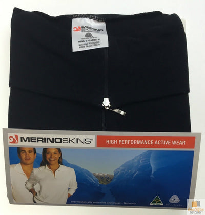 100% Wool MERINO SKINS Men's Half Zip Long Sleeve Thermal Underwear T-Shirt Top