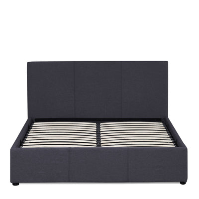 Milano Luxury Gas Lift Bed with Headboard (Model 1) - Charcoal No.35 - King - Payday Deals