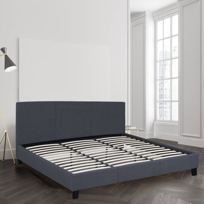 Milano Sienna Luxury Bed with Headboard (Model 2) - Charcoal No.35 - Queen - Payday Deals