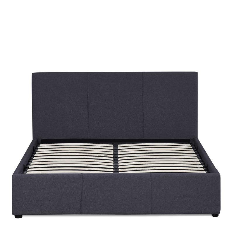 Milano Luxury Gas Lift Bed with Headboard (Model 1) - Charcoal No.35 - Single - Payday Deals