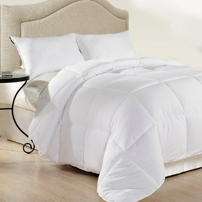 Royal Comfort Duck Feather And Down Quilt Size: 95% Feather 5% Down 500GSM White Cotton - King Single