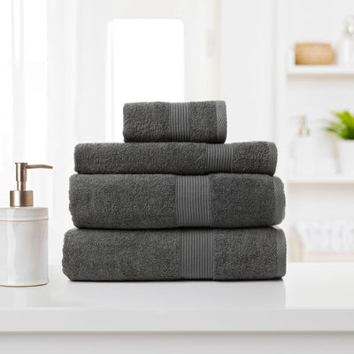 Royal Comfort Cotton Bamboo Towel 4pc Set - Granite - Payday Deals