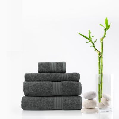 Royal Comfort Cotton Bamboo Towel 4pc Set - Granite - Payday Deals