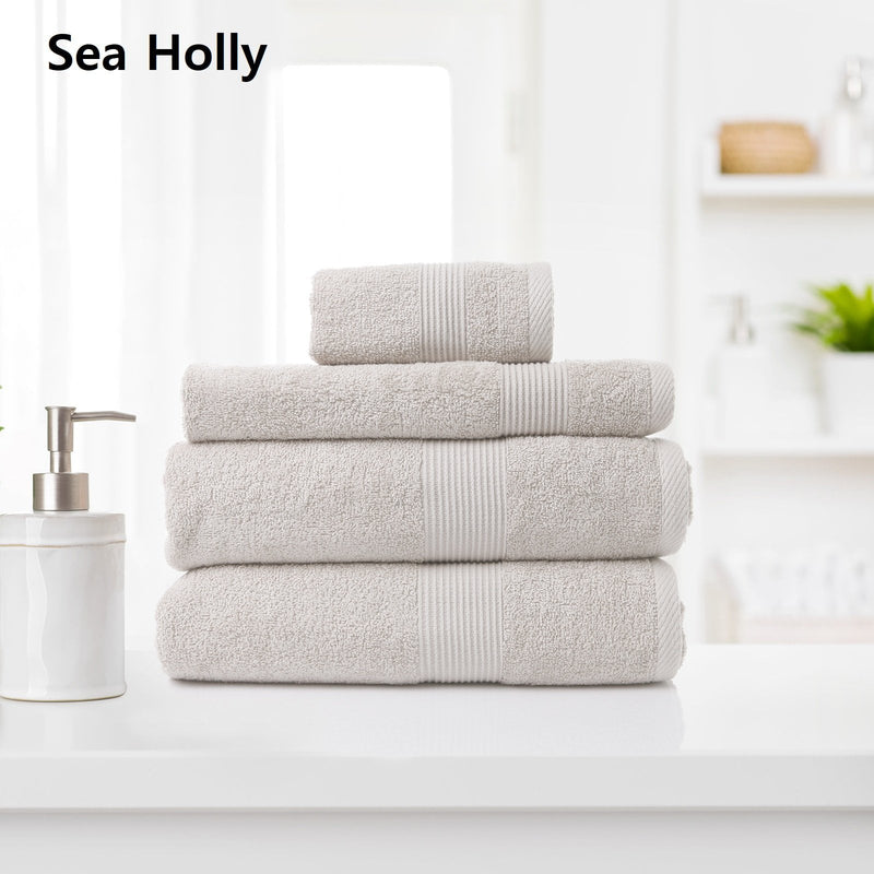 Royal Comfort Cotton Bamboo Towel 4pc Set - Seaholly - Payday Deals