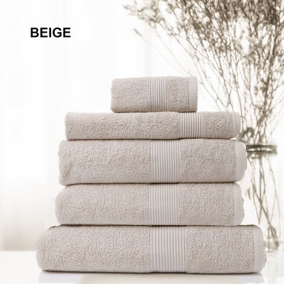 Royal Comfort Cotton Bamboo Towel 5pc Set - Beige - Payday Deals