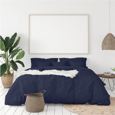 Royal Comfort - Balmain 1000TC Bamboo cotton Quilt Cover Sets (Queen) - Royal Blue - Payday Deals