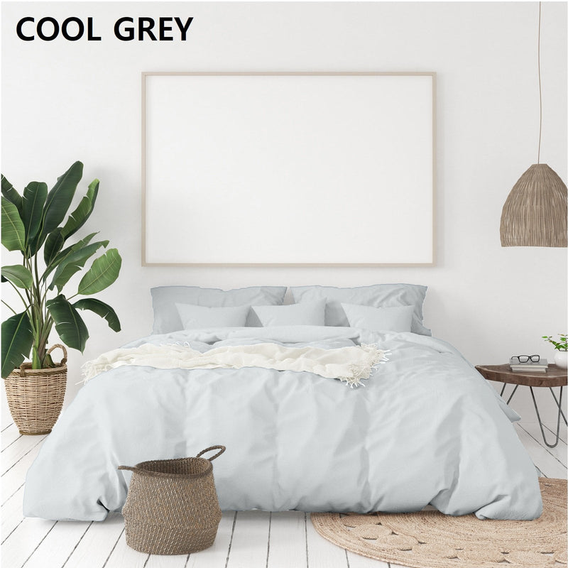 Royal Comfort - Balmain 1000TC Bamboo cotton Quilt Cover Sets (Queen) - Cool Grey - Payday Deals