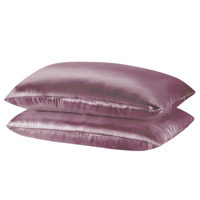 SILK PILLOW CASE TWIN PACK - SIZE: 51X76CM  - Malaga Wine - Payday Deals